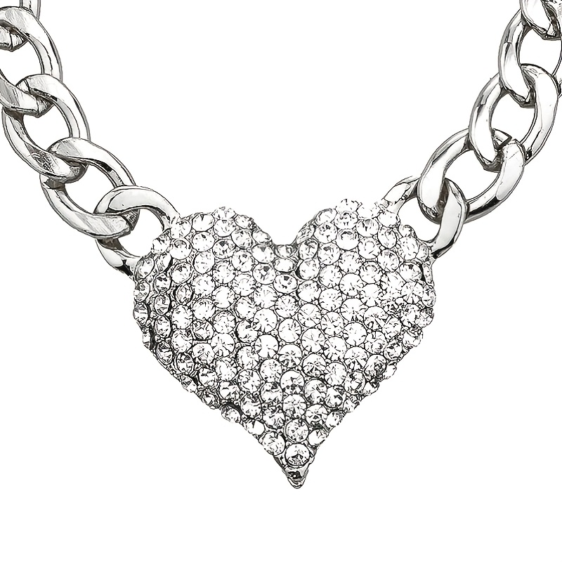 TEMU Transparent Fluffy Heart Pendant Necklace