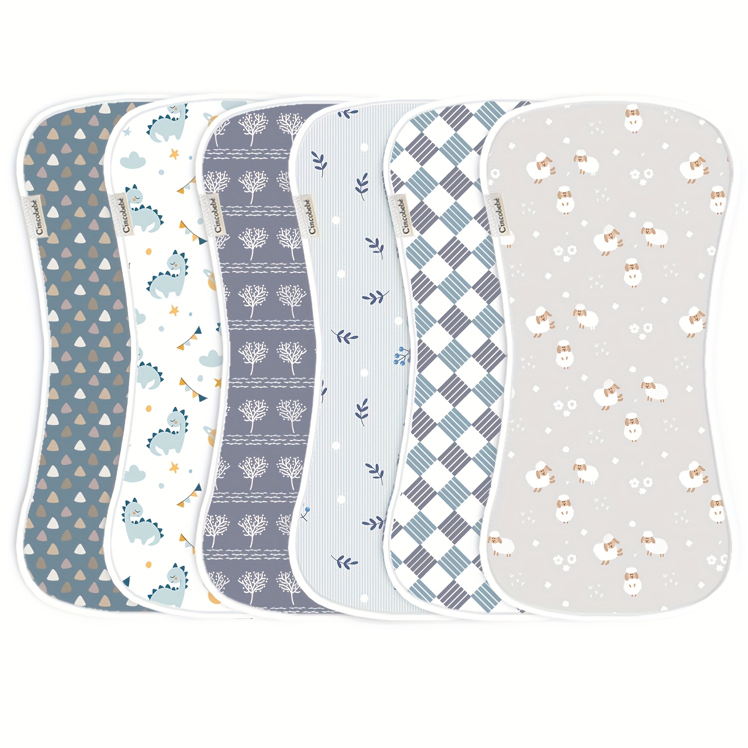 Image of Baby Burp Cloths, 6 Pack Super Absorbent Cotton Burping Cloths For Boys And Girls - Soft, Plush Newborn Spit-up Rags, Machine Washable Infant Towels For Milk Spit-up, Unisex