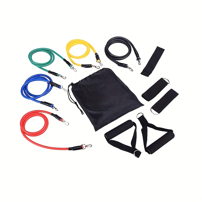 TEMU Set For Men And Women - Exercise Bands With Handles, Door Anchor, Ankle Straps - Heavy Resistance Training, Physical Relax, Yoga, Home Workouts -