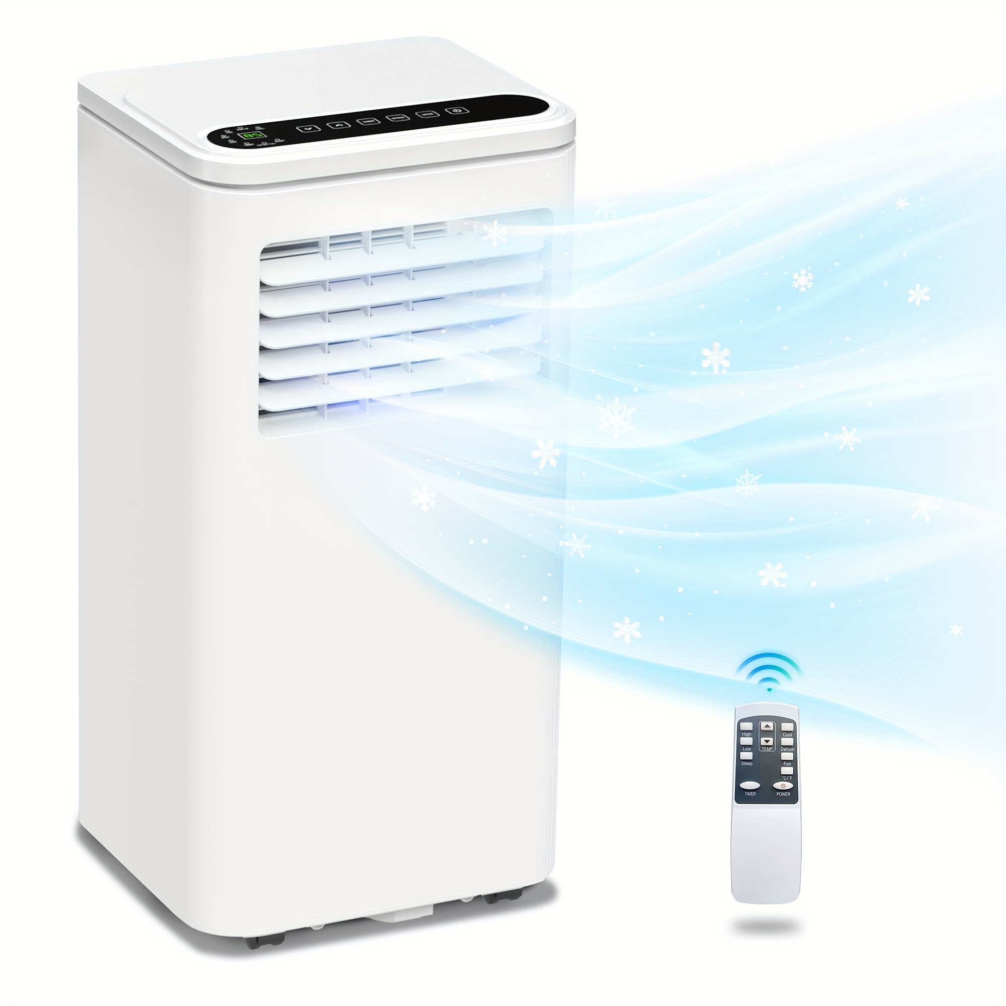

1pc 8000 Btu (ashrae) For Room Cooling Up To 250 Sq.ft, 24h Timer Room Ac W/remote Control, White