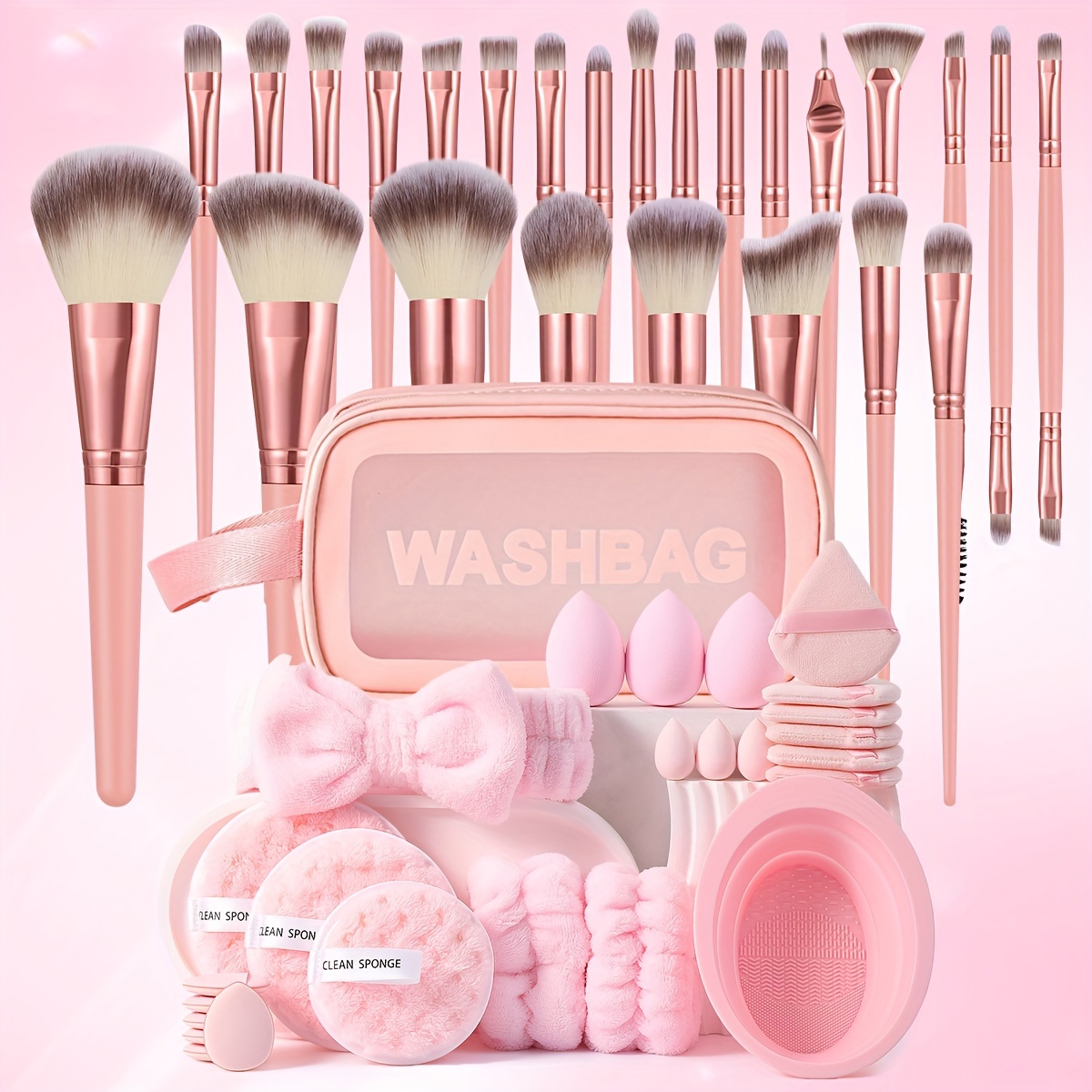 

[ ] 51pcs Tool Set Including: 1 Multifunctional And Bag + 25pcs Set + 6pcs + 12pcs Powder + 3pcs Sponges + 1pc Tie + 2pcs Wristbands + 1pc Cleaning