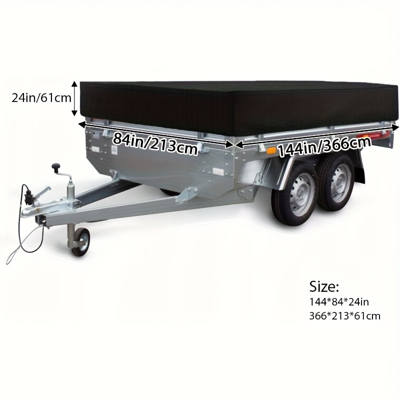 OKEECA Heavy-Duty Dump & Utility Trailer Cover Compatible for most Dump Trucks, Flatbed, RV Trailers - -Weather, Installation, 210D Oxford Fabric Bed Cover (No Ramp/Gate)