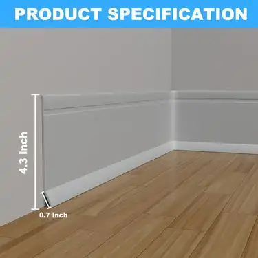 Flexible Baseboard Molding Trim, 4 Inch Self-Adhesive Flexible Baseboard Molding Trim, 4 Inch Self-Adhesive