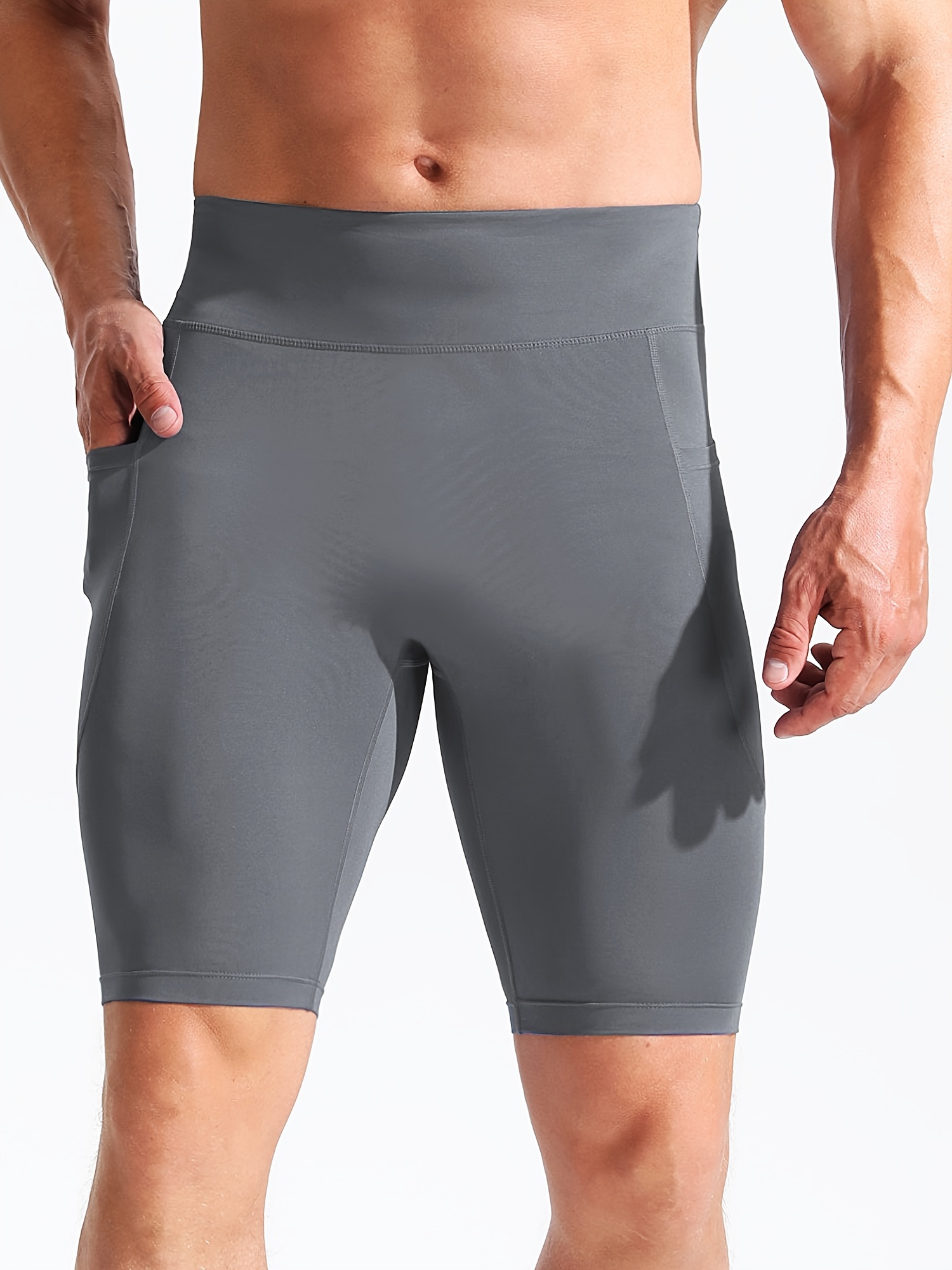 3pcs mens high waist compression shorts polyester spandex Temu