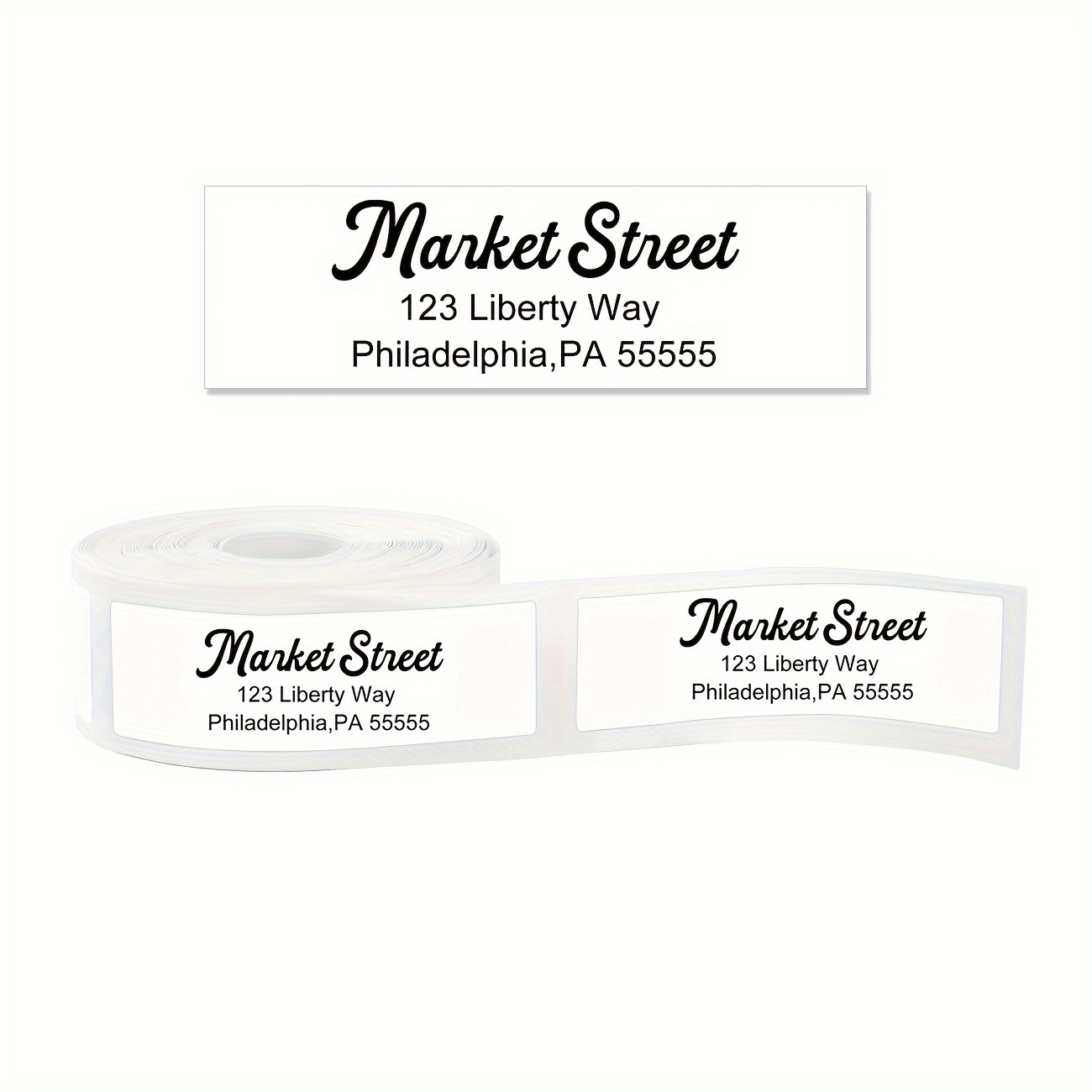 

Custom Return Address Label Roll - Black & White Self-adhesive Stickers, 2.5" X 0.75", 60/250 Count - Use, Personalized, Small Size