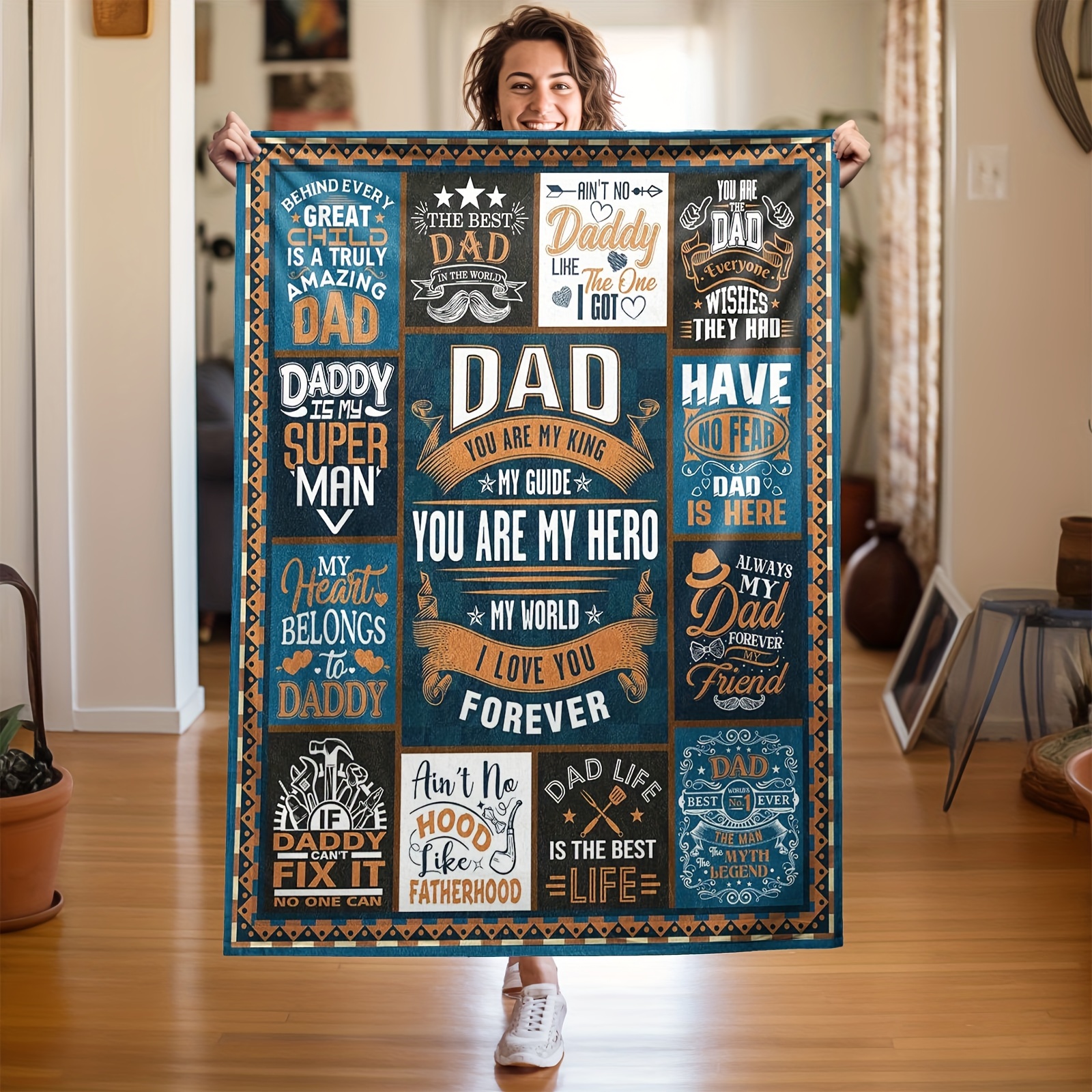 

1 Pc Dad Gifts From Daughter, Dad Birthday Gift, Gifts For Dad Blanket, Dad Gifts From Son, , Christmas Dad Gifts, Fathers Day Dad Gifts Ideas, Dads Gifts, To My Dad Blanket