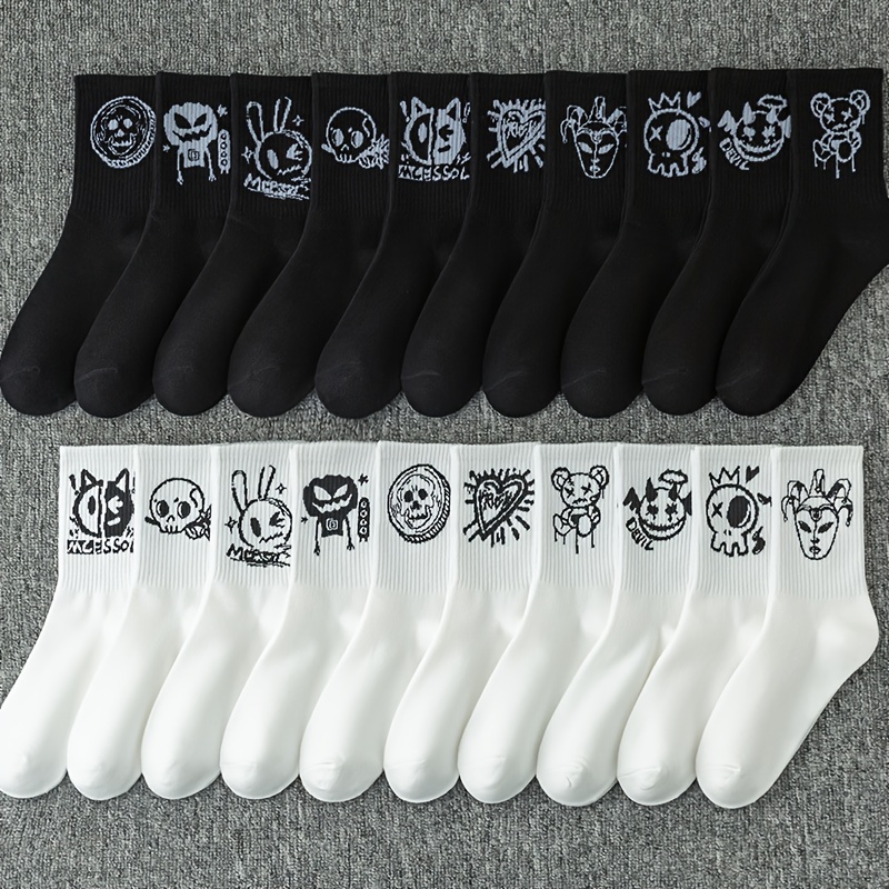 

5/10/20 Pairs Of Skull Funny Socks