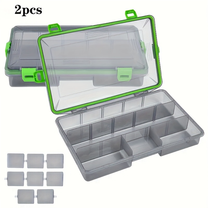 

Yirumei 2pcs Large Capacity Fishing Tackle Box - Pp Storage For Hooks, Lures & Baits