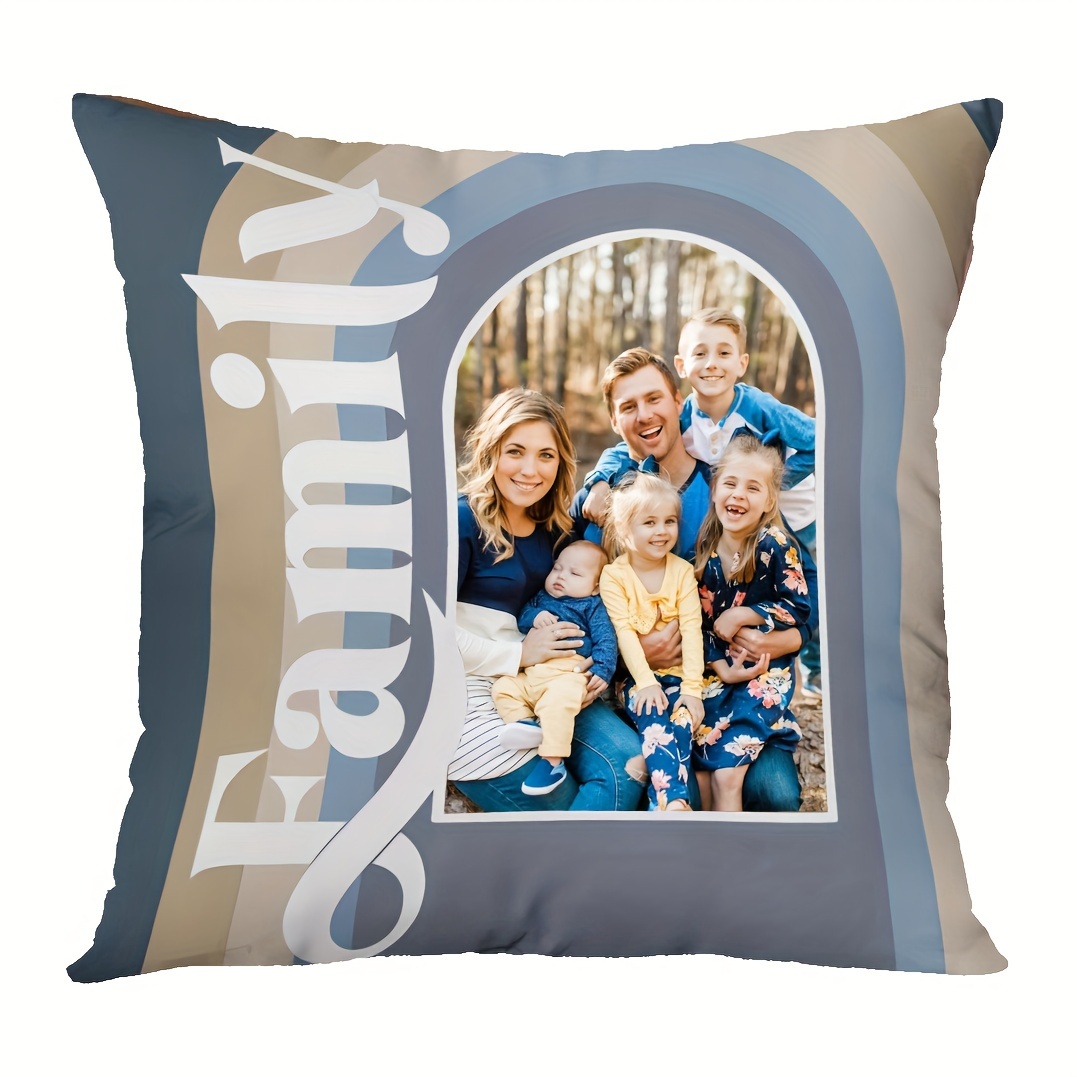 TEMU 1pc, Custom Single-sided Printed Pillowcase, Custom Family Portrait, Vintage Decoration, Suitable For Home Bedroom Sofa Decoration (pillow Not