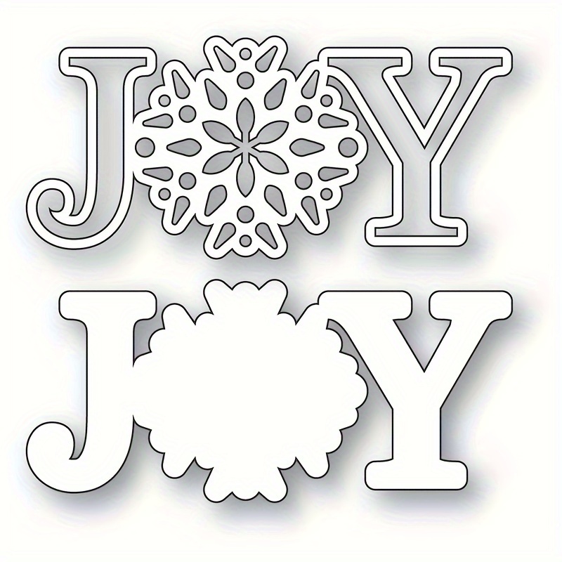 

1pc Joy Metal Cutting Die For Diy Scrapbooking & Greeting - Silvery Christmas Craft