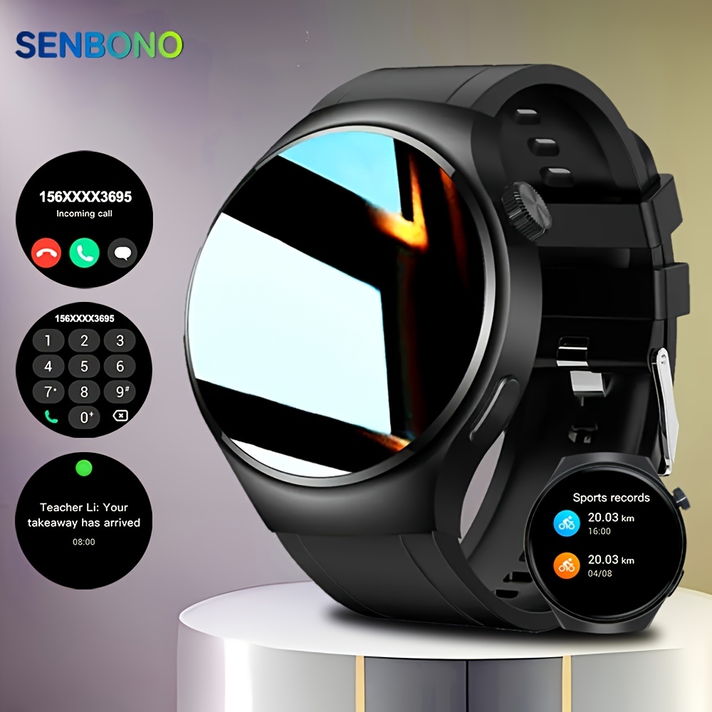 reloj inteligente deportivo para hombres   - función de   inalámbrica, pantalla hd táctil completa,   deportivos múltiples, contador de   y calorías, correa de silicona recargable por usb - regalo ideal para él, dispositivo de comunicación|reloj de cara redonda|reloj con correa de silicona