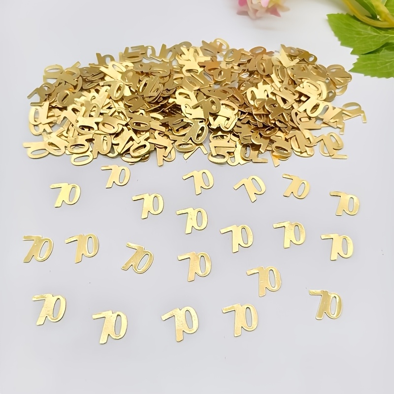 

[10g 70th Birthday Confetti] 10g Golden Confetti , Anniversary Birthday Party Celebration , Paper Material, Suitable For Holidays