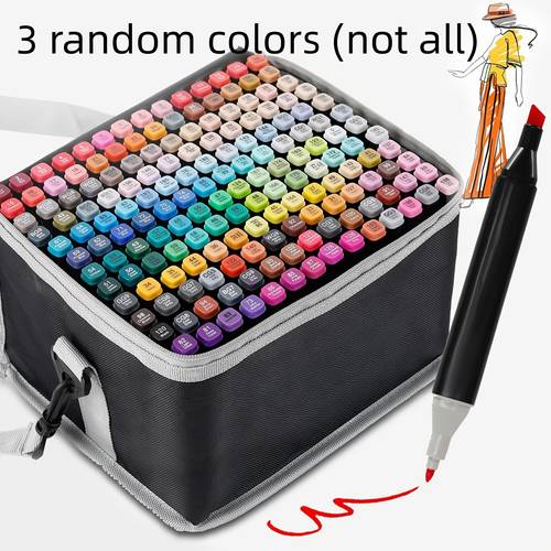3 random color watercolor pens with cartoon sketching effect professional color double pointed markers art sketching markers designed for illustration and artistic creation