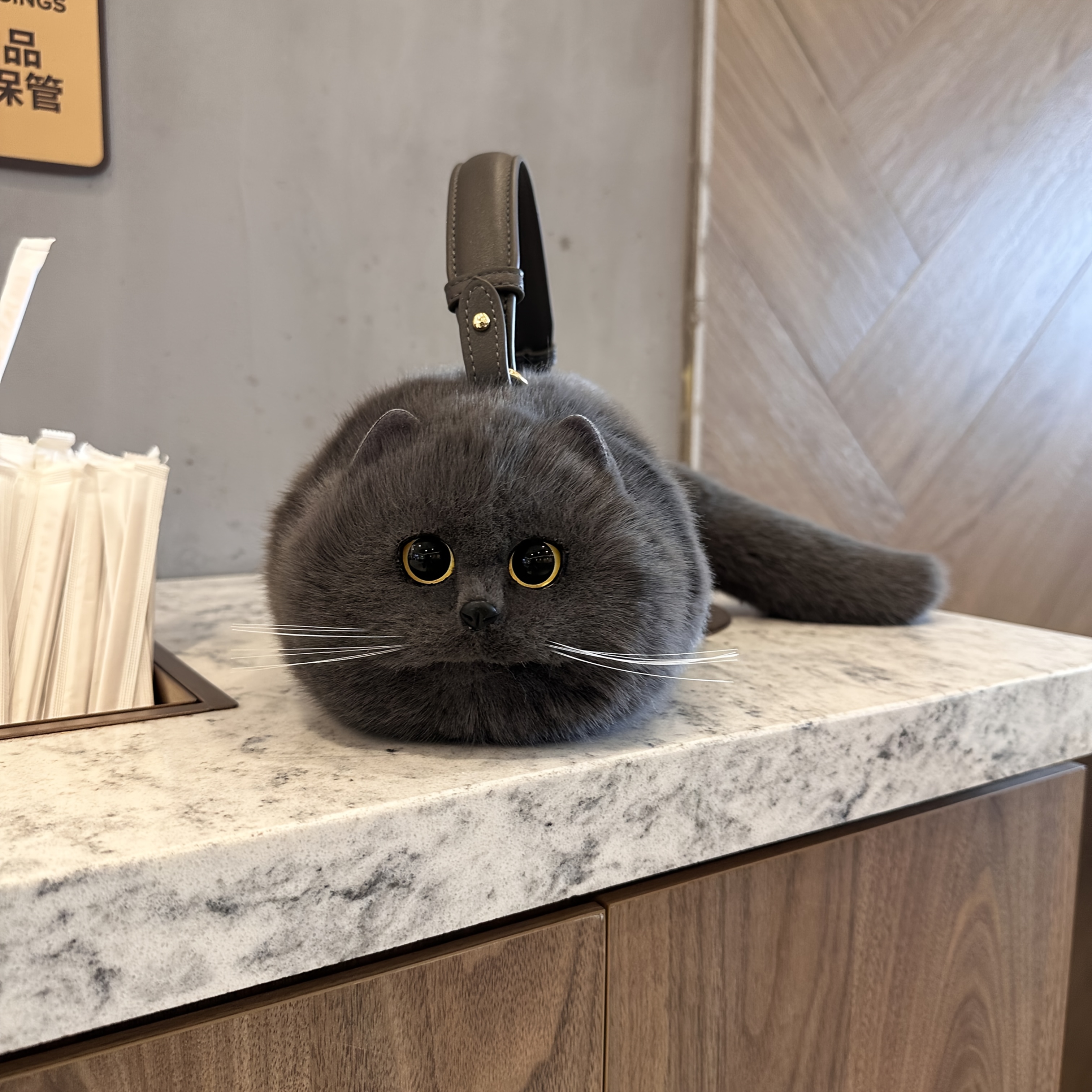 Cute Cat Plush Handbag/Crossbody NWT​​ Buy Brown/Cream Squishmallow Cat Cross Body Bag from Next USA main image 3