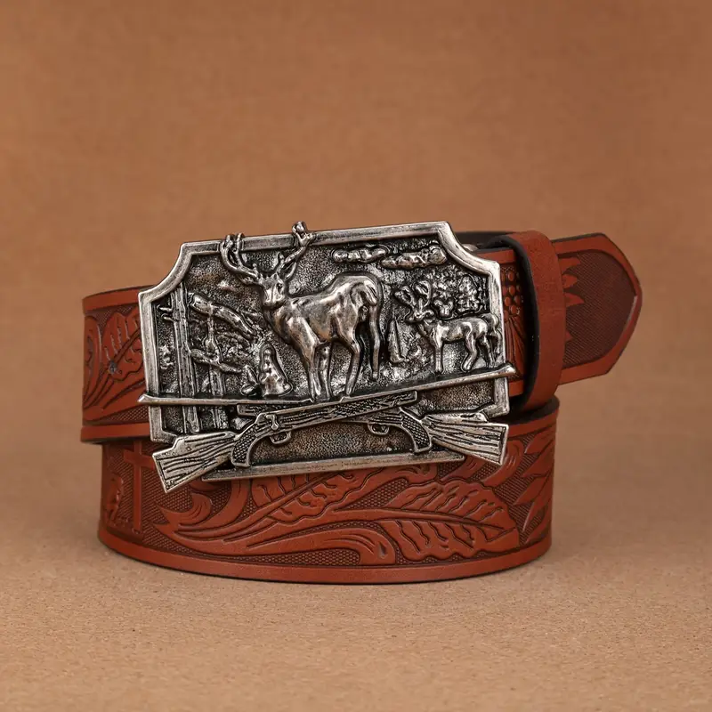 Fibbia Per Cintura Western Enorme In Lega Oro Lucido, Tema - Foto 2