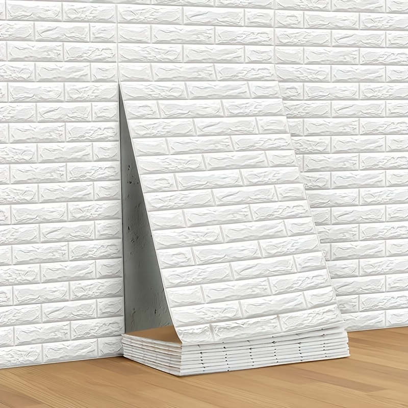 TEMU 1pc, Size 50x1000cm / 19.69x393.7 Inches, 3d Brick Pattern, 3mm Xpe Wallpaper, Foam Self-adhesive Wallpaper, Suitable For Background Walls In
