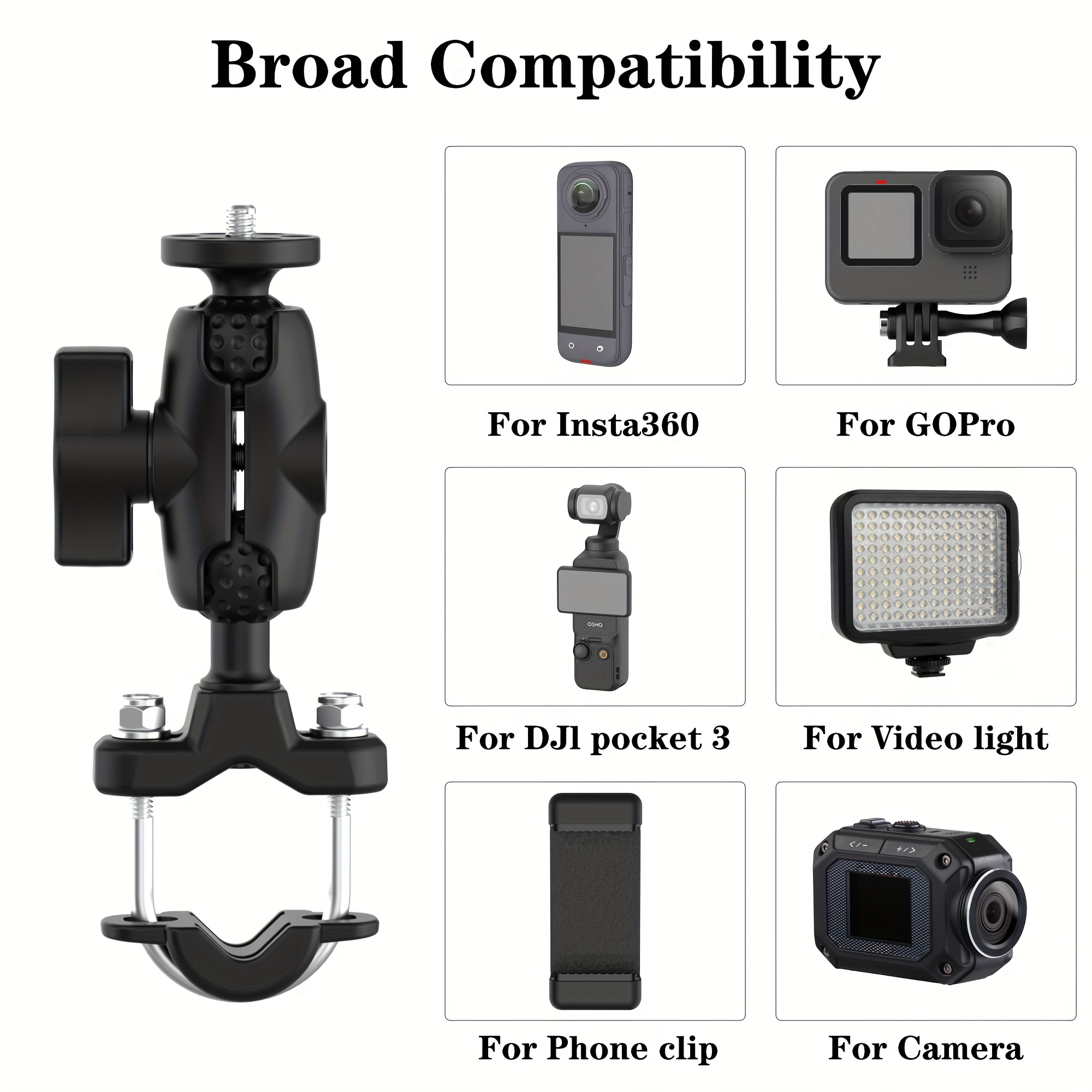 ISHOXS RemoteBase Handlebars-set – Houder Voor GoPro-afstandsbediening, Past Op Sturen Van 20,5 – 32,5 Mm, Met SafeClick En SafeRope Sling