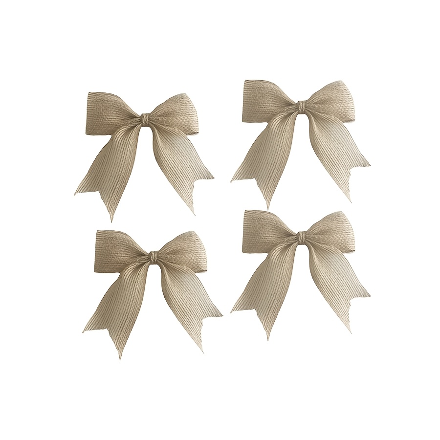 Image of 4-pack Linen Bow Decorations, Vintage Handcrafted Bowknots For Wedding, Party, Gift Wrapping, Universal Holiday Decor, No Electricity Or Needed, Featherless Halloween Decorations