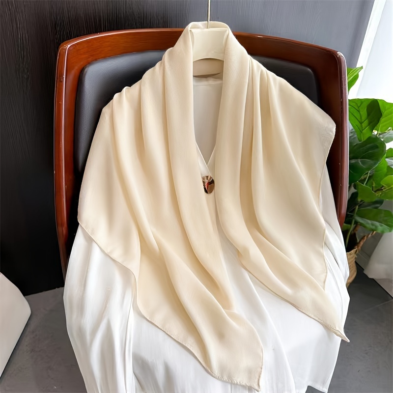 Solid Color 90 Square Scarf Headscarf Casual Turban Handfeel Scarf Warm Shawl