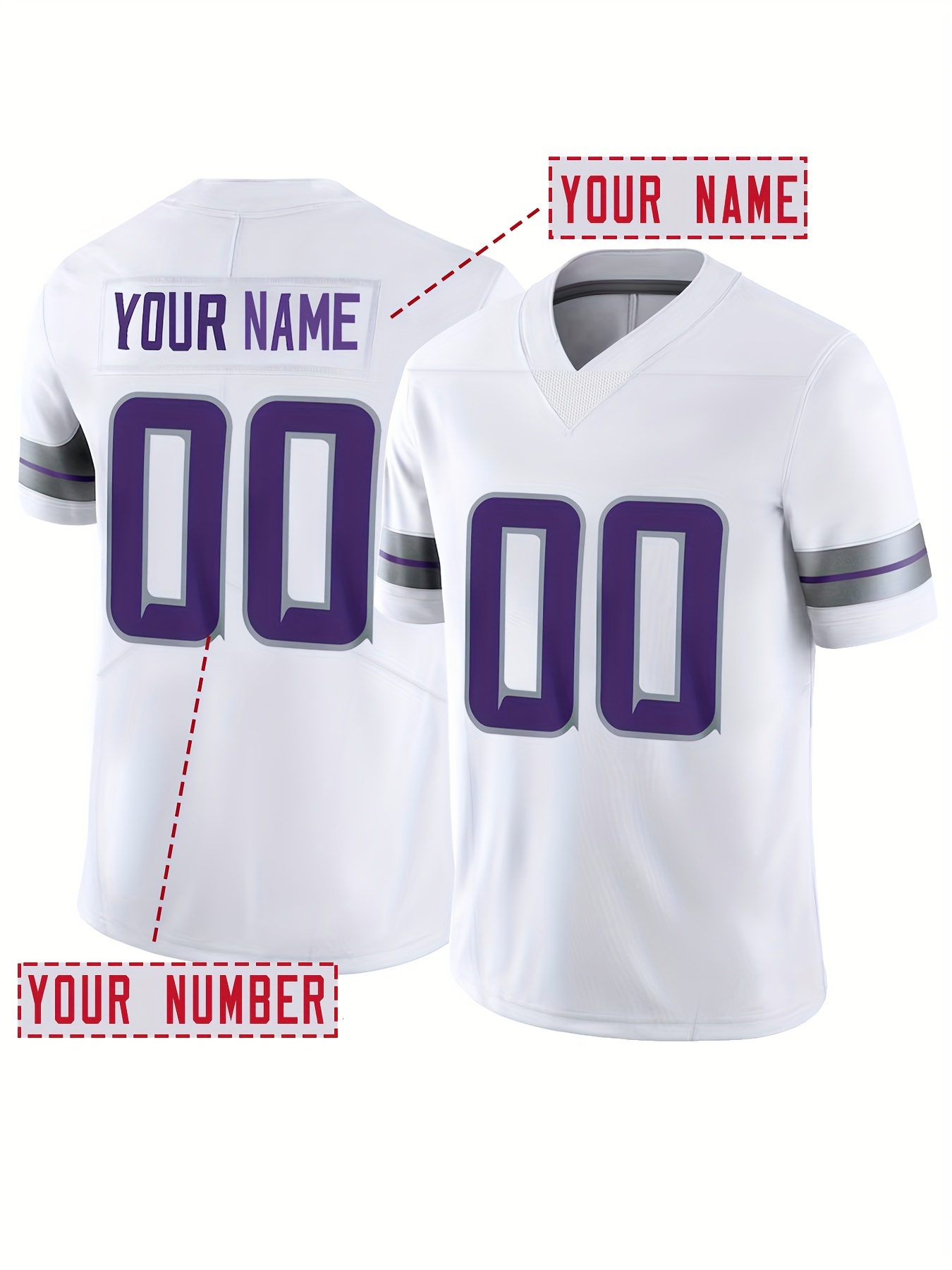 Customized Name And Number Embroidery, Men's Short Sleeve V-neck ...