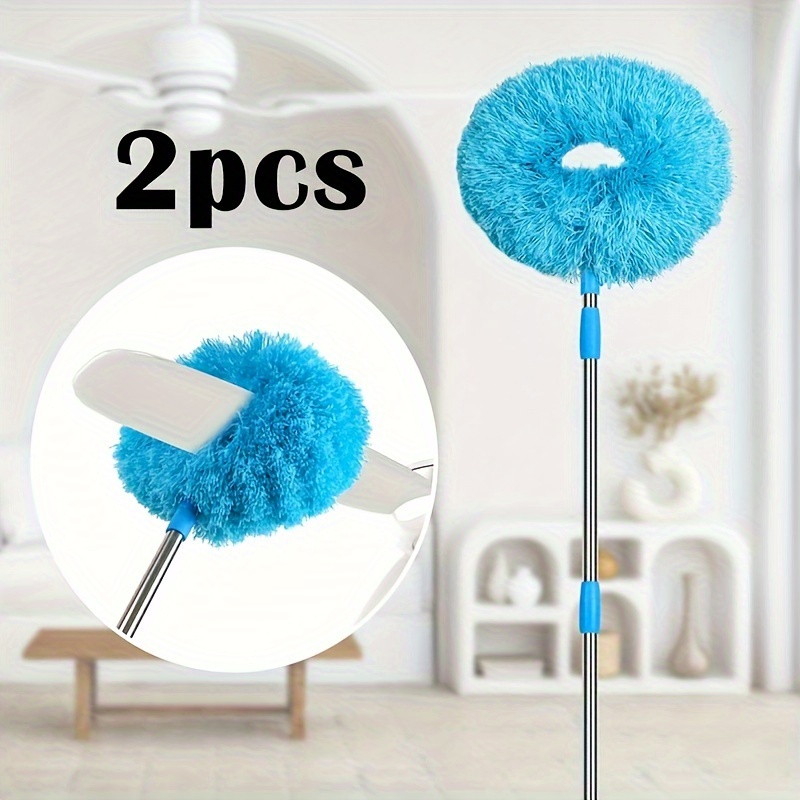 

Ceiling Fan Duster 2 Pack Microfiber Cleaner Brush With Reach Up To 12 Ft Blue