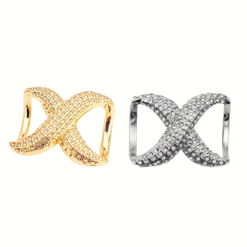 E-shop 2er-Set stilvolle High-End-Schal-Schnallen, Ringförmige Kleidungseckenknoten, einfache Zweifunktions-Clips für kleine quadratische Schals,