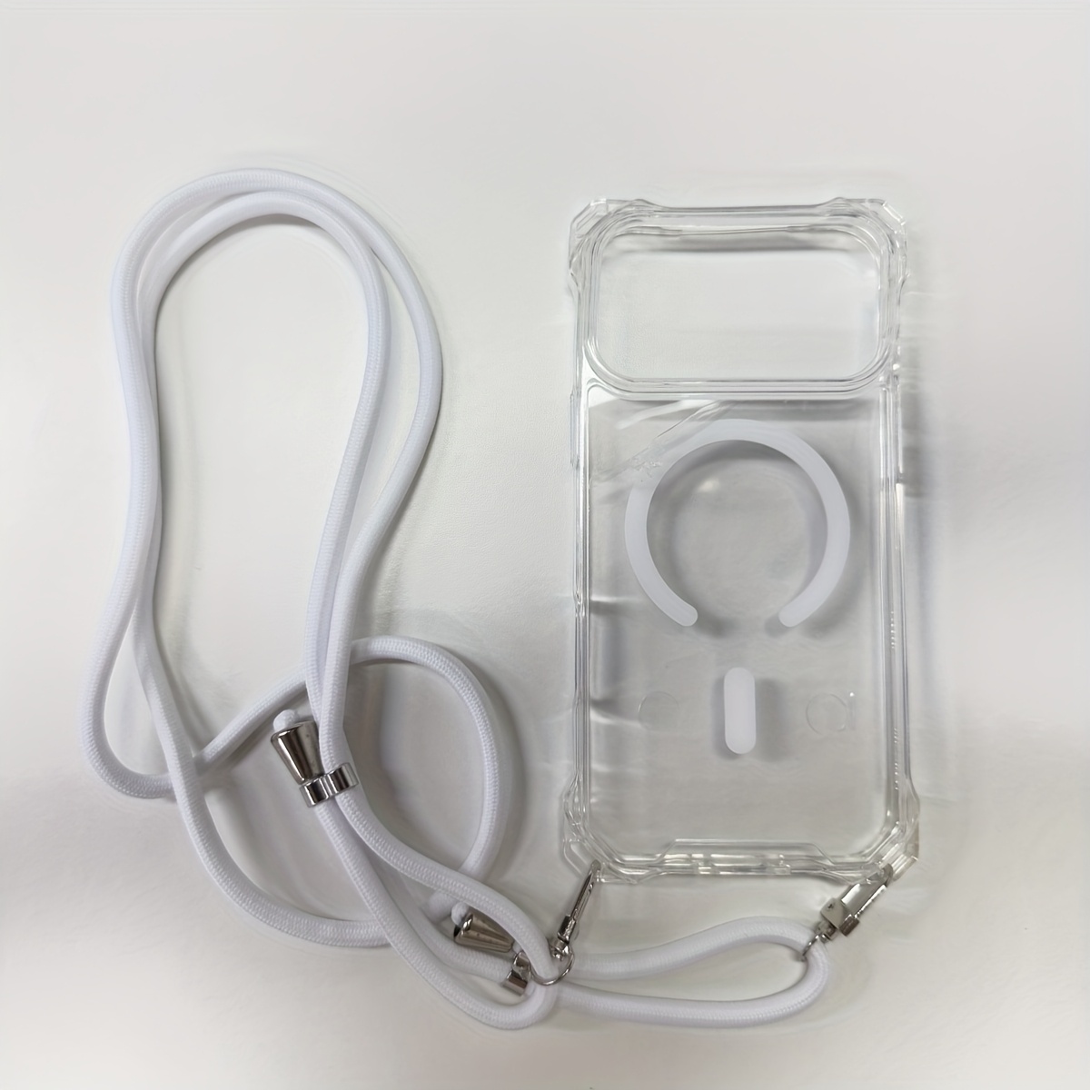 TEMU Crossbody Lanyard Necklace Transparent Phone Case For Magnetic Wireless Case For Iphone 17promax 17pro 17air 17 16 15 11 12 13 14 Pro Anti-lost