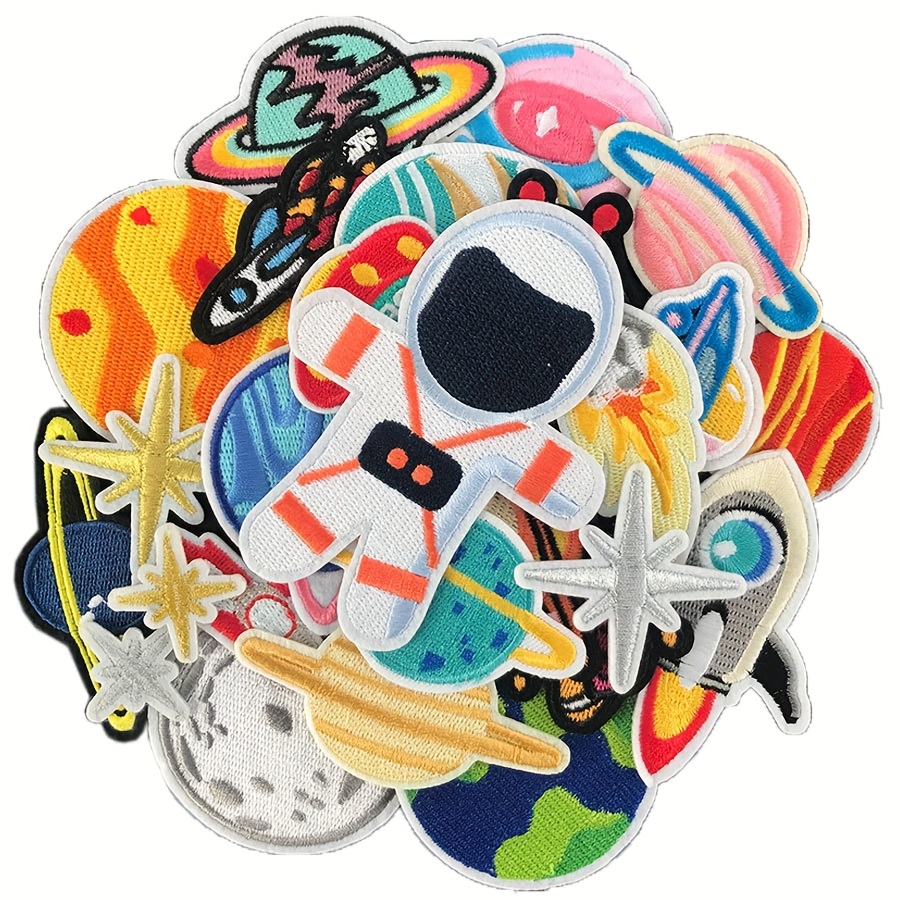 J.carp 26pcs Space Series Iron On Patches, Beautifully Embroidered Patches For Backpacks, Dresses, Skirts, Hats, Jeans, Pants, Shoes And Bags.