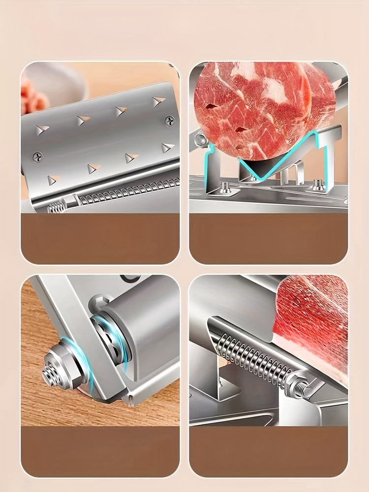 1pc stainless steel manual multifunctional meat and vegetable slicer   precise slicing and shaving kitchen supplies kitchen accessories details 4