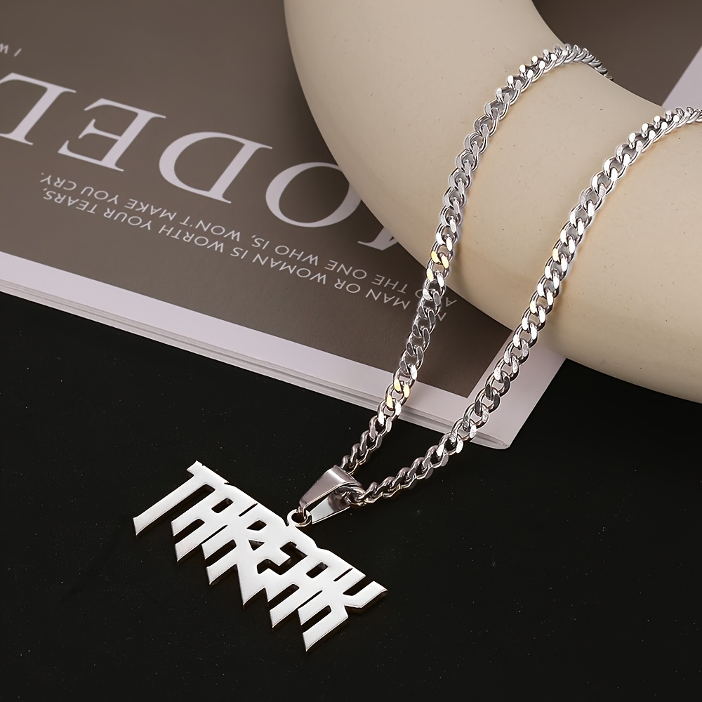 TEMU Collana personalizzata con e da 4MM, collana con ciondolo con cool personalizzata, collana con ciondolo tag in acciaio inossidabile 304 304,