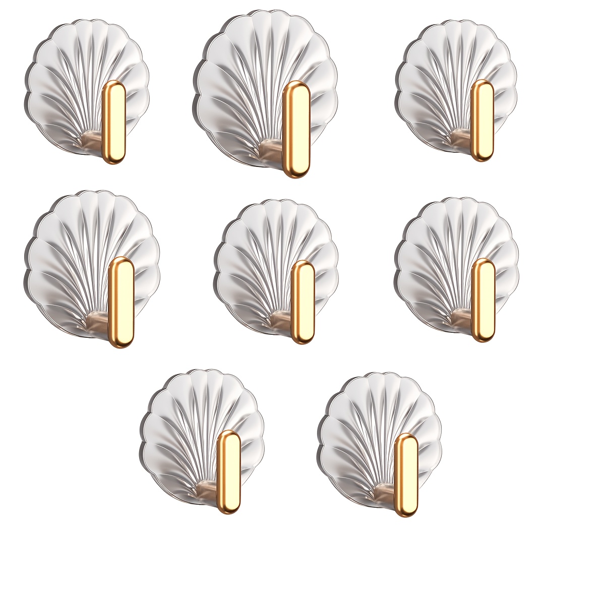 E-shop 8 Stk. Luxus-Haken für Zuhause, Haustür/Eingangsbereich, Wohnzimmer, Schlafzimmer, Küche – Strapazierfähige Muschelhaken – Stilvolle,