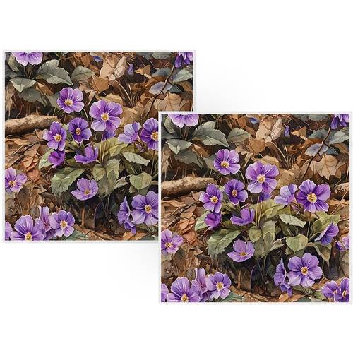item picture 2pcs vintage coastal floral dish towels purple primroses woodland ultra soft 100 polyester 10x10 inch reusable washable kitchen towels for hand cleaning cloths