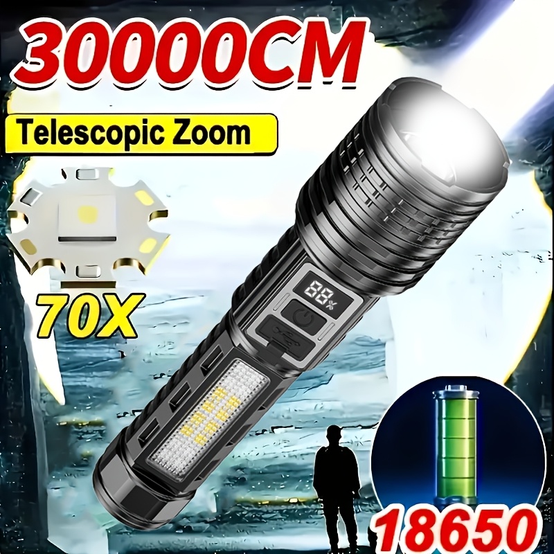 LED Super Bright Flashlight with 7 Adjustable Modes, USB Rechargeable