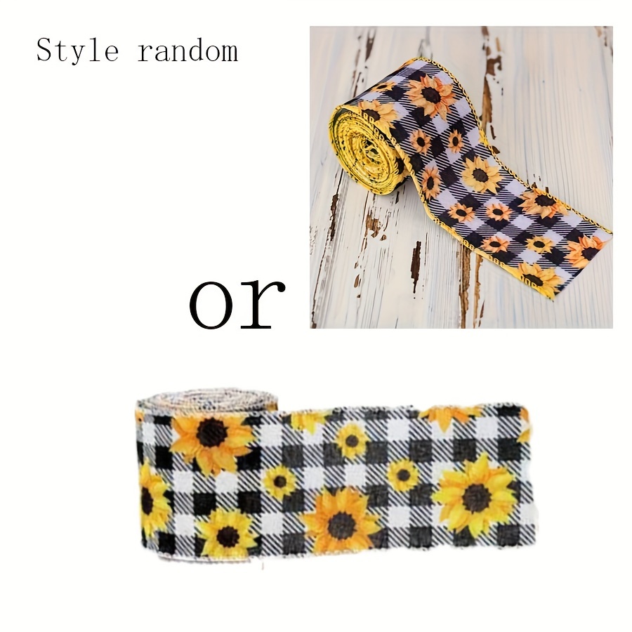 fall thanksgiving wired edge ribbon sunflower wired edge - Temu