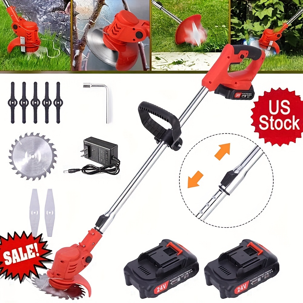 

24v Cordless Electric Brush Cutter Lawn Edger Grass String Trimmer