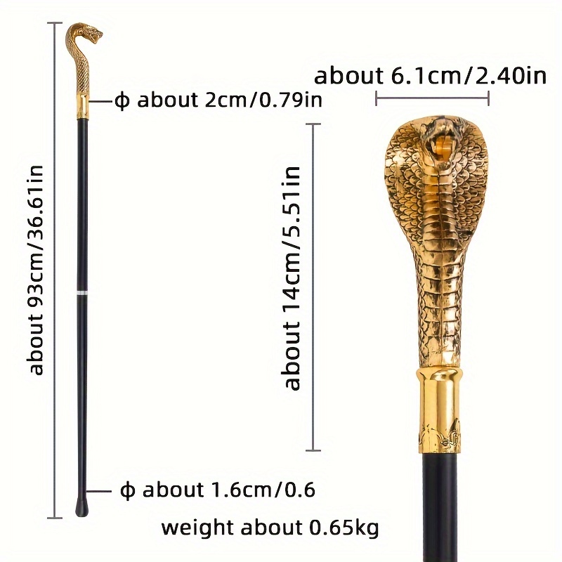 

Trodtti Fashionable Cane, Zinc Alloy Gentlemen' For Daily Use & Cosplay Props - Dual Section, For Cosplay & Party