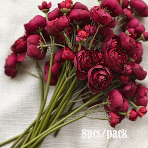 8pcs pack ranunculus flower orange faux diy bouquet for wedding engasynthetic gemstoneent centerpieces arransynthetic gemstoneents bridal shower decorations home decor