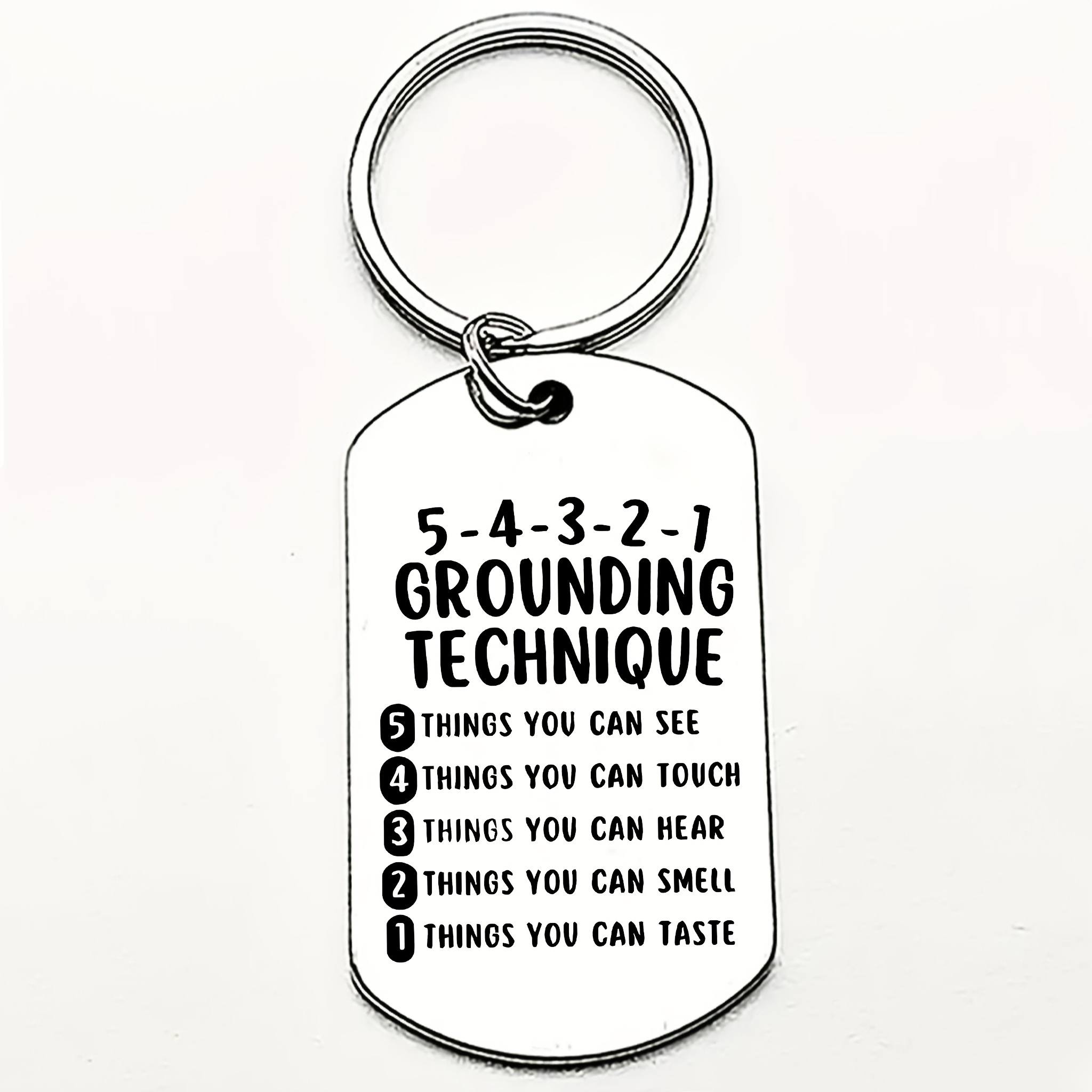 Grounding Technology Control Calm, Mental Stainless Steel Keychain, Emotion Chart Coping Skills With Relax Exercises, Anxiety Relief, Ideal Gift For