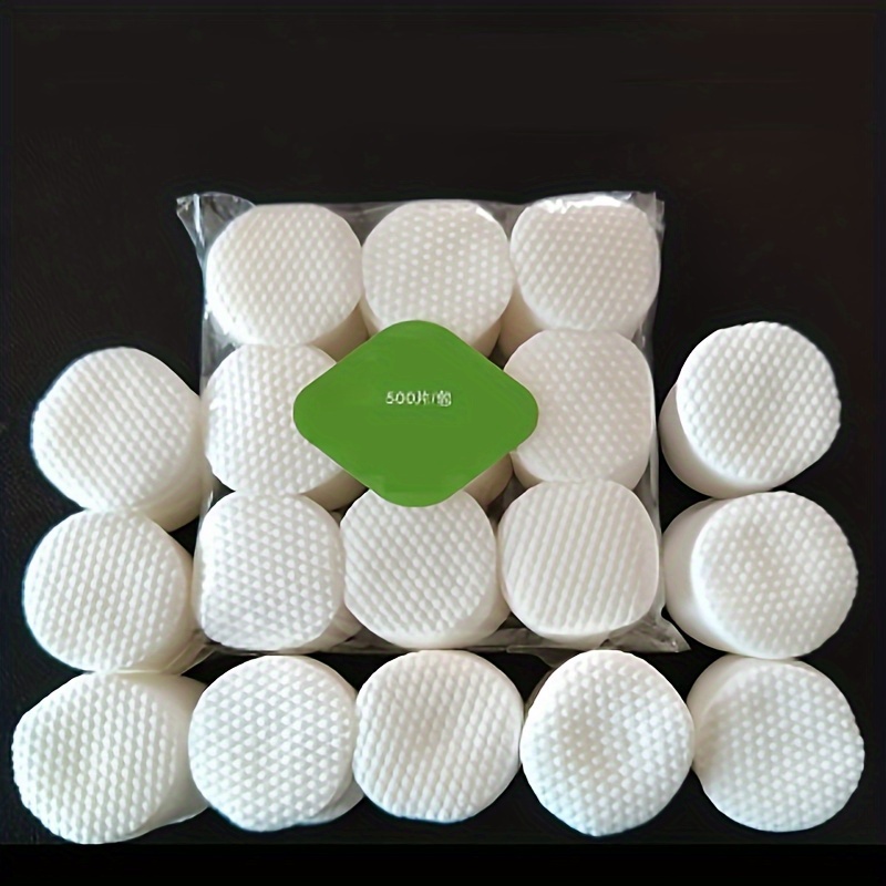 TEMU 500pcs Pearl Pattern Makeup Remover Pads - Thick, Soft & Lint-free Cotton Rounds For , 80g, 6cm