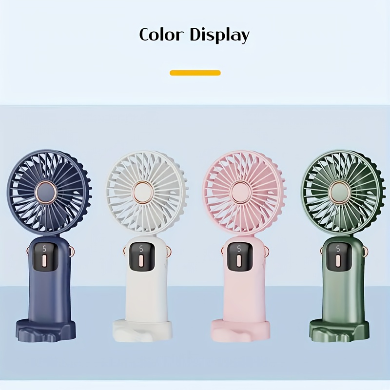 compact portable usb rechargeable mini fan with neck strap sleek white rose golden ideal for office classroom travel features 1200mah lithium battery desk stand   power cable details 0