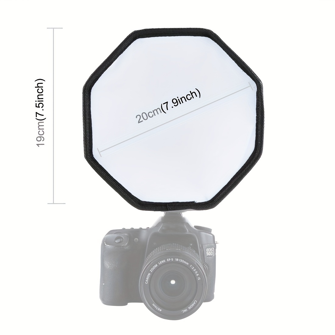 1pz diffusore flash pieghevole ottagonale softbox, ottogonale, softbox per fotocamera da 20cm/7.87in, diffusore flash Dettagli dell'articolo 3