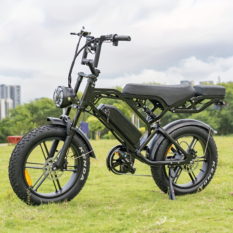 v20 electric bicycle with 500w motor and 15 6ah battery cruise control wide tires shock absorbers ideal for outdoor transportation great gift for family   45 km range of 51 km retro style 1