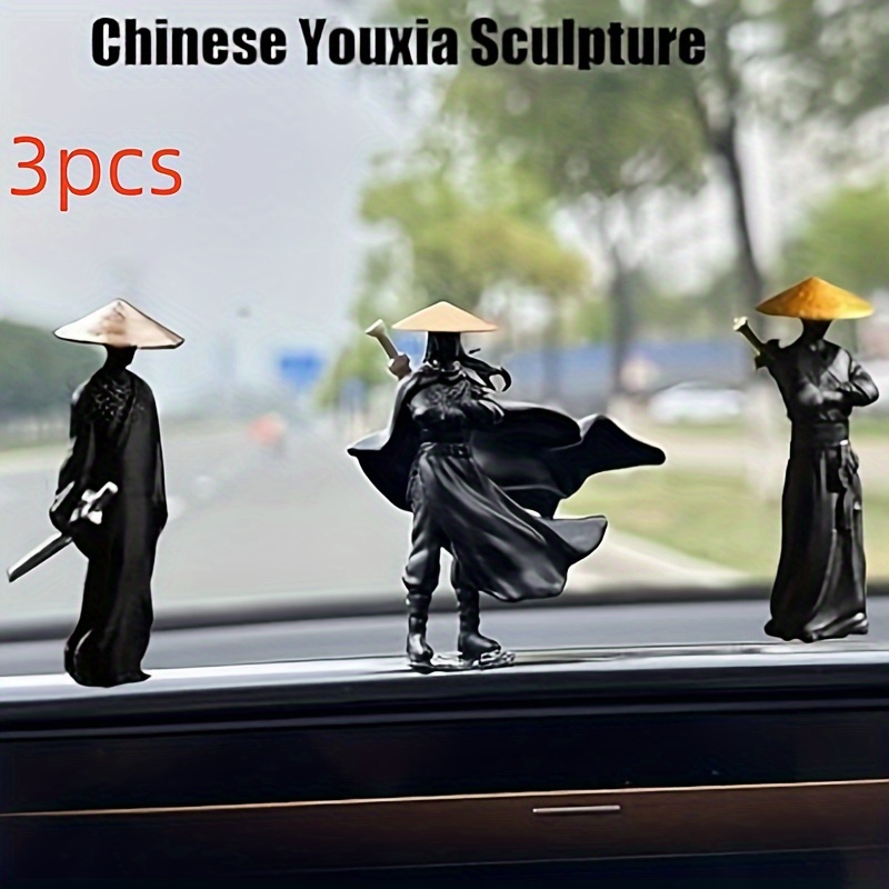 

3pcs Miniature Figurine Set - Pvc Decorations For Car Dashboard & , Perfectly Suitable For , , And Unique