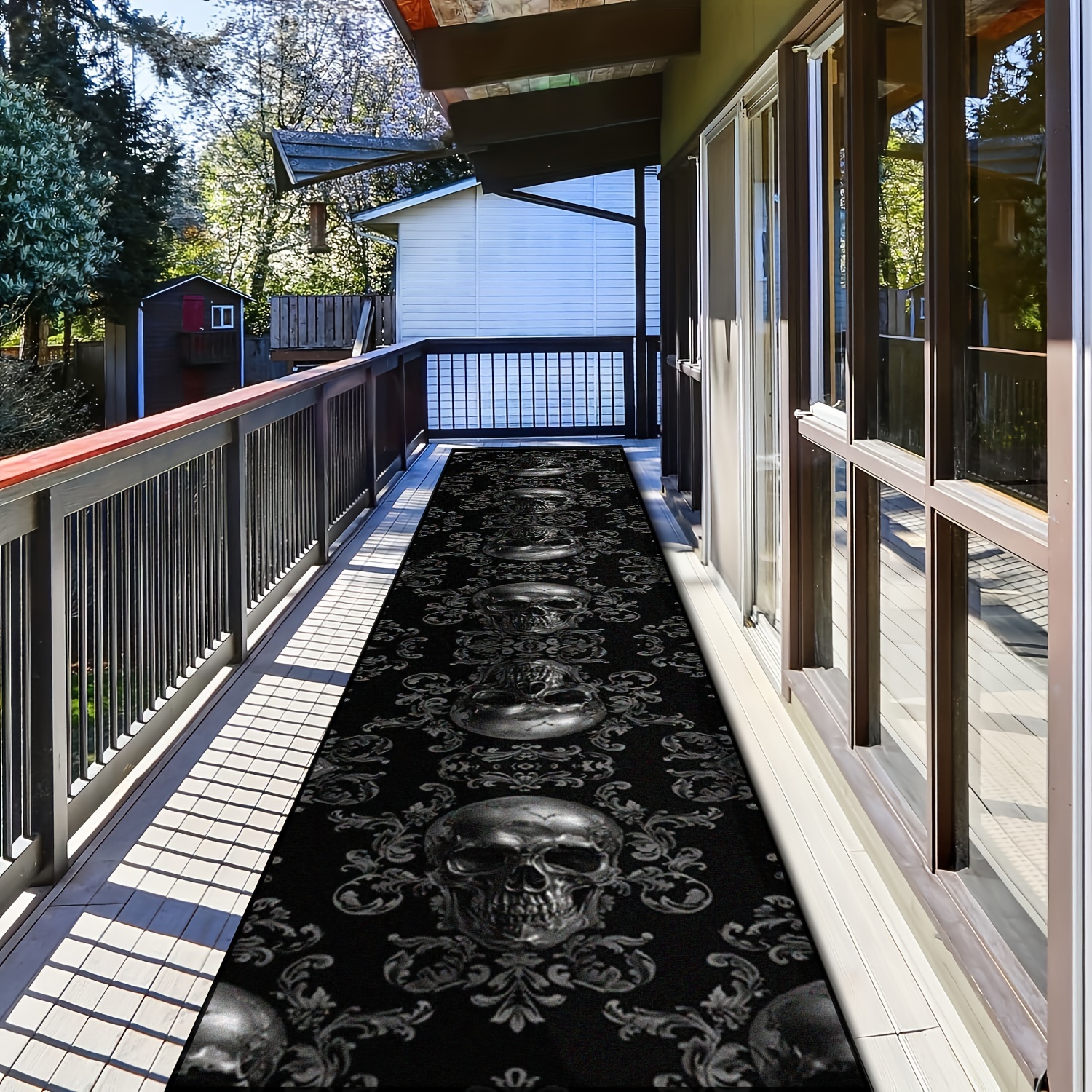 

-themed Velvet Hallway Runner Rug - 6mm , Machine Washable, Halloween & Holiday Decor, Lightweight & Waterproof