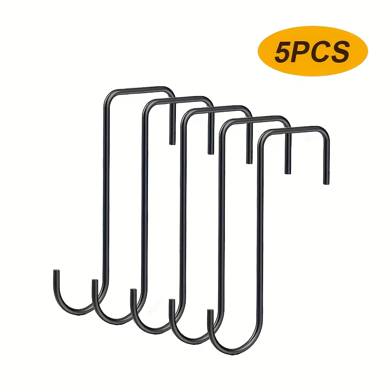 TEMU 5pcs Heavy-duty Fence Hooks, Suitable For 2-inch Thick Fences, Metal 6-inch Long Strip Door Decorative Functional Hooks, Plant Hook Iron Hooks,