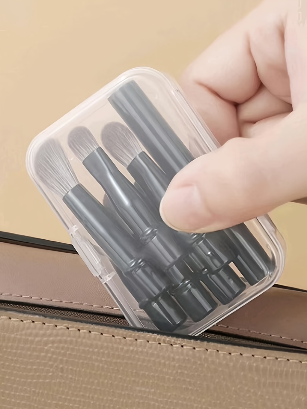 6pcs mini travel makeup brush set with detachable aluminum tubes portable eye brushes and storage case for clean hygiene   girls and women Product details 3