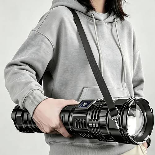 imagen del artículo linterna led de lumen con batería incorporada, carga usb, adecuada para actividades nocturnas, camping, senderismo, exploración y pesca