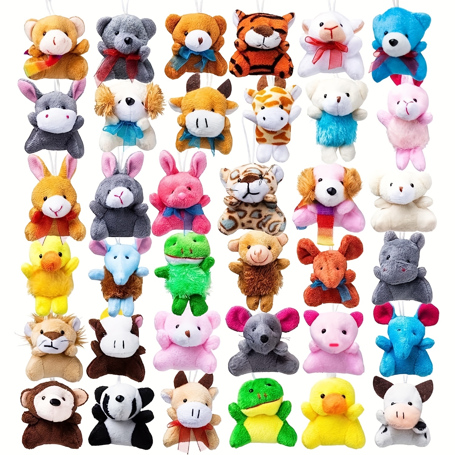 TEMU Syncfun 36 Pack Mini Animal Plush Toy In Bulk, Easter Stuffed Animals Animals Party Favors, Small Plush Keychain Decoration, Carnival Prizes,