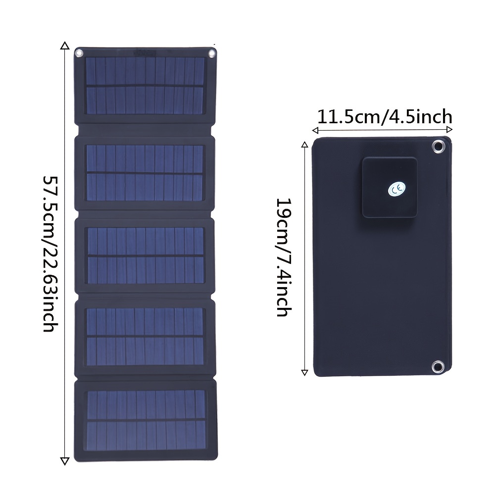 1pièce Panneau Solaire Pliable, Chargeur Solaire Portable avec Sortie USB/Type-C, Conception Légère pour Camping, Pique-niques, Cyclisme, Randonnée, Batterie Externe Mobile, Convient aux Téléphones, Écouteurs, Tablettes, etc, Chargeur Solaire de Téléphone, Station de Charge Extérieure, Panneau Solaire Compact, Panneau Solaire Durable, Station de Charge Solaire, Passionnés de Plein Air, Essentiels de Randonnée, Conception Pliable, Survie, Camping Accessoires, Station Électrique Portable