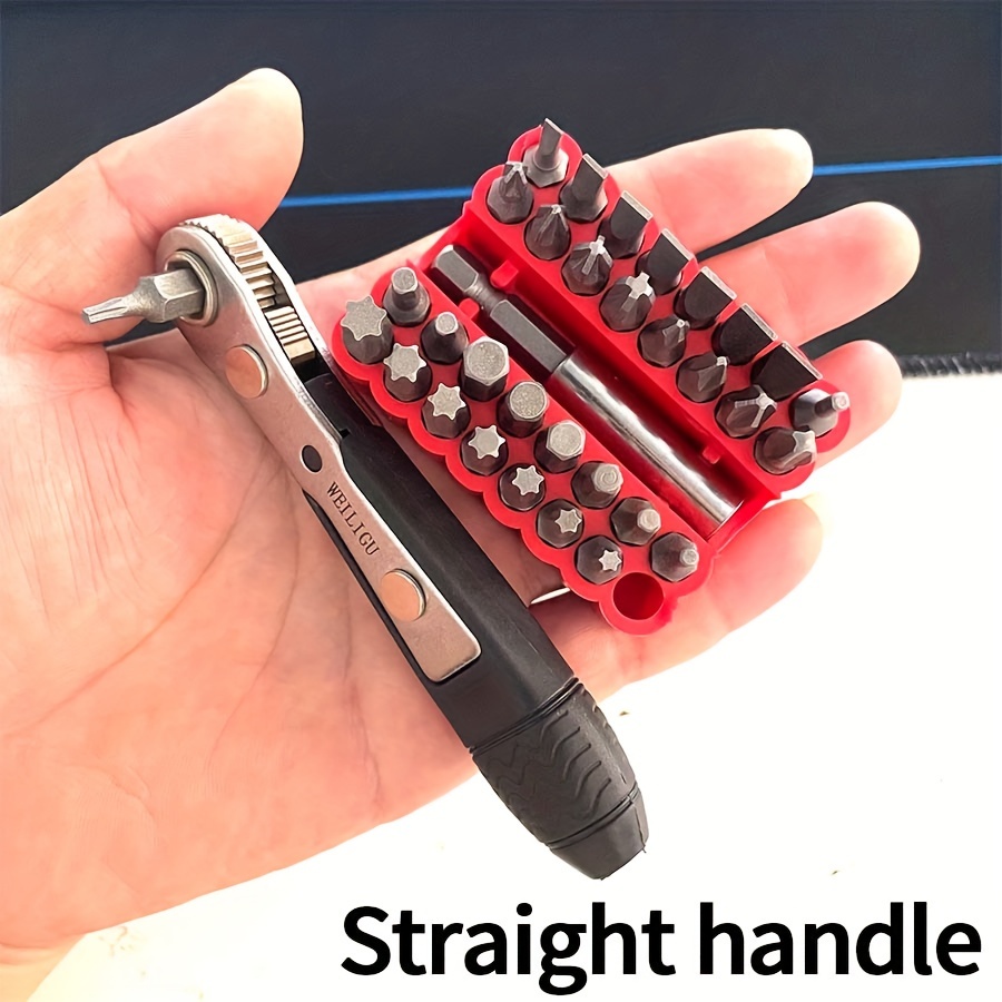 TEMU 36-tooth Mini Ratchet Screwdriver Set With Torx Bits & L-wrench - 34pcs For Tight Spaces | Includes Bit Holder & Precision Repair Tools